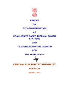 REPORT ON FLY ASH GENERATION AT