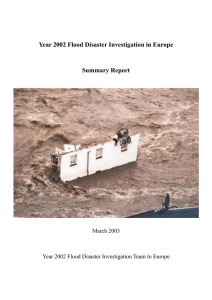 Year 2002 Flood Disaster Investigation in Europe Summary Report March 2003