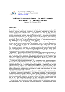 Provisional Report on the January 13, 2001 Earthquake  PREFACE