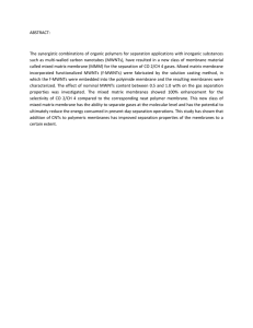 ABSTRACT:  The synergistic combinations of organic polymers for separation applications with...
