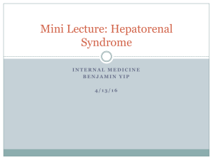 Mini Lecture: Hepatorenal Syndrome