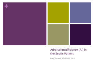 + Adrenal Insufficiency (AI) in the Septic Patient Fady Youssef, MD PGY-2 2014