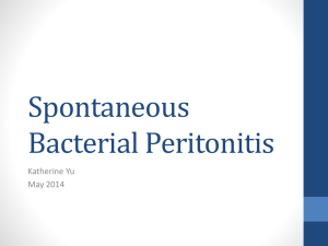 Spontaneous Bacterial Peritonitis Katherine Yu May 2014