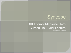 Syncope UCI Internal Medicine Core – Mini Lecture Curriculum
