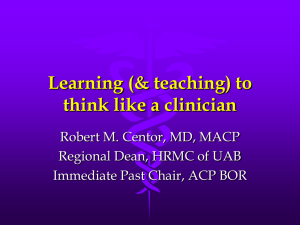 Learning (&amp; teaching) to think like a clinician