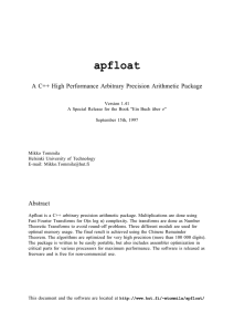 apfloat A C++ High Performance Arbitrary Precision Arithmetic Package π