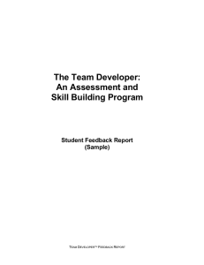 The Team Developer: An Assessment and Skill Building Program