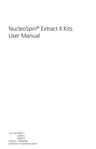 NucleoSpin Extract II Kits User Manual ®