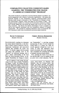 COMPARATIVE COLLECTIVE COMMUNITY-BASED LEARNING: THE &#34;POSSIBILITIES EOR CHANGE IN AMERICAN COMMUNITIES&#34; PROGRAM*