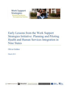 Early Lessons from the Work Support Strategies Initiative: Planning and Piloting