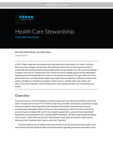 Health Care Stewardship Colorado Case Study