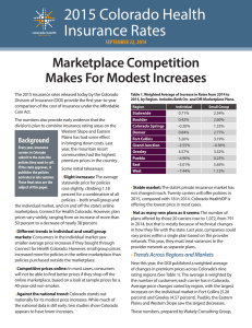 2015 Colorado Health Insurance Rates Marketplace Competition Makes For Modest Increases