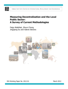 Measuring Decentralization and the Local Public Sector: A Survey of Current Methodologies