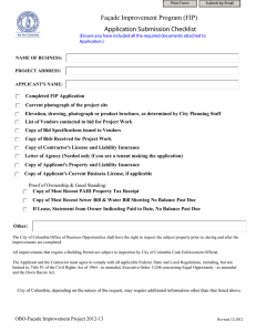 Façade Improvement Program (FIP) Application Submission Checklist