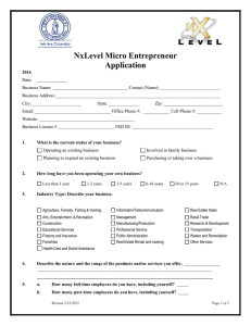 NxLevel Micro Entrepreneur Application