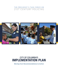 IMPLEMENTATION PLAN CITY OF COLUMBIA’S  Moving from Recommendations to Action
