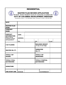 RESIDENTIAL MASTER PLAN REVIEW APPLICATION CITY OF COLUMBIA DEVELOPMENT SERVICES
