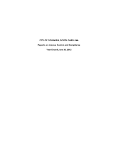 CITY OF COLUMBIA, SOUTH CAROLINA Reports on Internal Control and Compliance