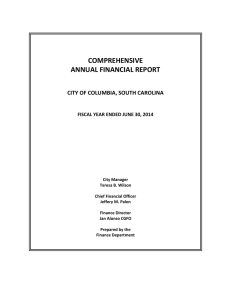 COMPREHENSIVE ANNUAL FINANCIAL REPORT  CITY OF COLUMBIA, SOUTH CAROLINA