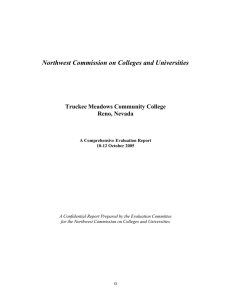 Northwest Commission on Colleges and Universities Truckee Meadows Community College
