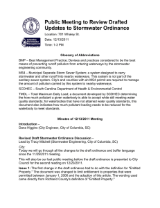 Public Meeting to Review Drafted Updates to Stormwater Ordinance