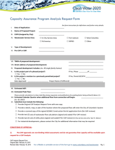 Capacity Assurance Program Analysis Request Form  