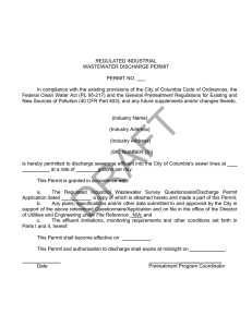 REGULATED INDUSTRIAL WASTEWATER DISCHARGE PERMIT