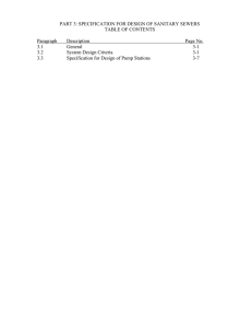 PART 3: SPECIFICATION FOR DESIGN OF SANITARY SEWERS TABLE OF CONTENTS  Paragraph
