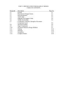 PART 5: SPECIFICATION FOR ROADWAY DESIGN TABLE OF CONTENTS Paragraph