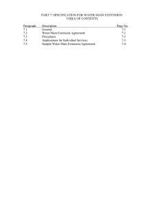PART 7: SPECIFICATION FOR WATER MAIN EXTENSION TABLE OF CONTENTS Paragraph