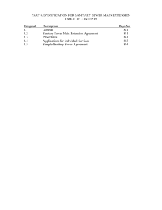 PART 8: SPECIFICATION FOR SANITARY SEWER MAIN EXTENSION TABLE OF CONTENTS Paragraph