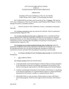 CITY OF COLUMBIA REGULATIONS PART 22 FLOOD DAMAGE PREVENTION ORDINANCE