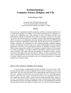 Eschatechnology: Computer Science, Religion, and Y2k