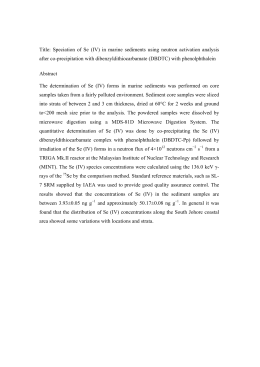 Title: Speciation of Se (IV) in marine sediments using neutron.