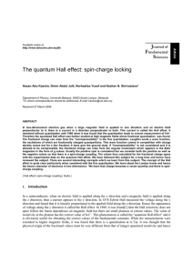The quantum Hall effect: spin-charge locking J F S