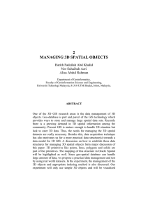 2 MANAGING 3D SPATIAL OBJECTS Harith Fadzilah Abd Khalid Nor Suhaibah Azri