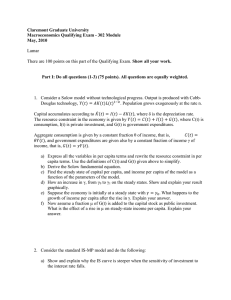 Claremont Graduate University Macroeconomics Qualifying Exam - 302 Module May, 2010