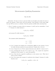 Microeconomics Qualifying Examination May 28, 2014