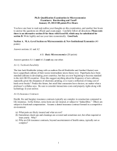 Ph.D. Qualification Examination in Microeconomics Examiners:  Borcherding and Tasoff