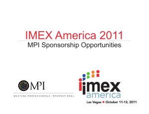 IMEX America 2011 MPI Sponsorship Opportunities 1