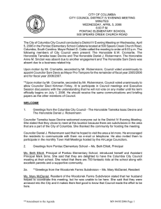 CITY OF COLUMBIA CITY COUNCIL DISTRICT IV EVENING MEETING MINUTES