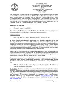 CITY OF COLUMBIA  CITY COUNCIL MEETING MINUTES WEDNESDAY, AUGUST 23, 2006