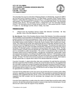 CITY OF COLUMBIA CITY COUNCIL PLANNING SESSION MINUTES AUGUST 30, 2006