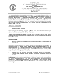 CITY OF COLUMBIA CITY COUNCIL DISTRICT II EVENING MEETING  MINUTES