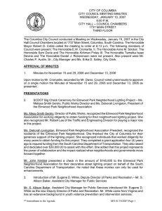CITY OF COLUMBIA  CITY COUNCIL MEETING MINUTES WEDNESDAY, JANUARY 10, 2007