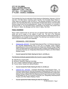 CITY OF COLUMBIA PUBLIC HEARING MINUTES FEBRUARY 4, 2010 – 6:00 P.M.