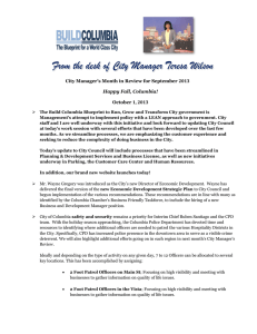 2013 City Manager’s Month in Review for September 1, 2013