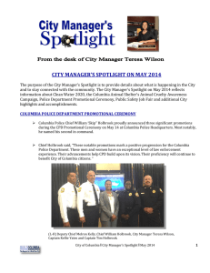 CITY MANAGER’S SPOTLIGHT ON MAY 2014