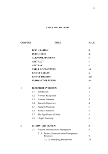 vii TABLE OF CONTENTS CHAPTER TITLE