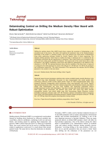 Jurnal Teknologi Delaminating Control on Drilling the Medium Density Fiber Board with